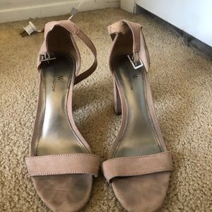 slightly worn chunky heels